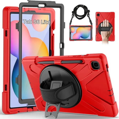 Vista 9 de Gerutek Funda para Samsung Galaxy Tab S6 Lite de 10.4 pulgadas 2024/2022/2020, funda protectora de cuerpo completo con protector de pantalla