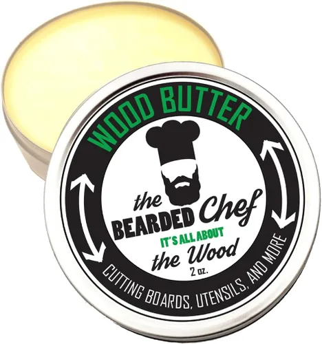 Vista 3 de The Bearded Chef - Mantequilla de madera - 2 onzas líquidas - Tablas de cortar - Bloques de carnicero - Fabricado en los Estados Unidos