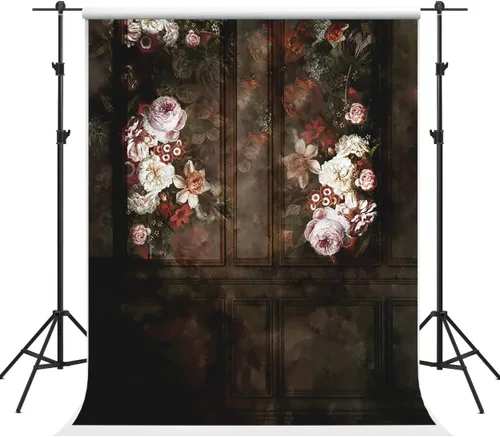 Vista 7 de Kate Fondo de fotos de flores abstractas de 5 x 7 pies para interiores, retro, floral, embarazada, fotografía de maternidad para estudio