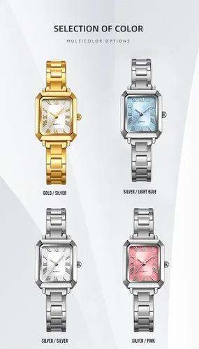 Vista 7 de BESTKANG Reloj de pulsera pequeño rectangular para mujer, reloj de cuarzo clásico, esfera de números romanos 30M, impermeable, correa de acero