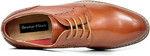 Vista 4 de Bruno Marc - Zapatos de vestir estilo Oxford con forro de cuero para hombre