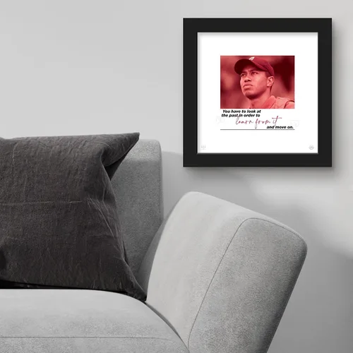 Vista 3 de Trends International Gallery Pops Tiger Woods - Arte de pared con frase "Learn from it", versión enmarcada en negro, 12 x 12 pulgadas Versión