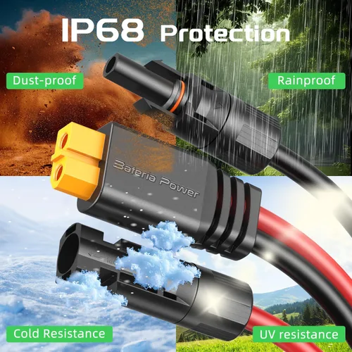 Vista 5 de Bateria Power Cable de extensión de carga solar a XT60 10AWG 2 pies conector solar a XT60 Cable adaptador para panel solar a batería LiFePO4 RV