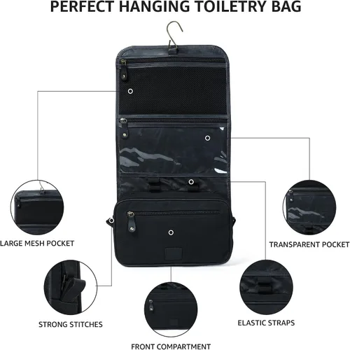Vista 4 de LEATHER VILLAGE DOPP-3, Negro