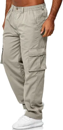 Vista 4 de Pantalones de carga para hombre, ligeros, tácticos, para senderismo, ajuste clásico, múltiples bolsillos