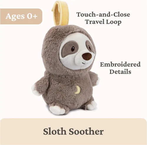 Vista 2 de GUND Baby Lil' Luvs On The Go Calmante de Perezoso para Bebés y Recién Nacidos, Animal de Peluche de Perezoso, Juguete con Sonido, Marrón/Crema, 6