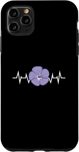 Vista 11 de iPhone 15 Purple Flower Blossom Heartbeat Flower Lover Purple Flower Case
