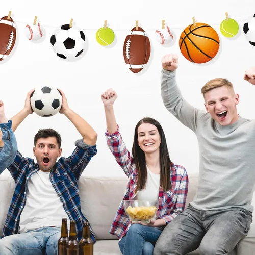 Vista 3 de Paquete de 39 recortes deportivos – Tablón de anuncios recortado para fiestas, decoración de aula, recortes de juegos de fútbol con puntos