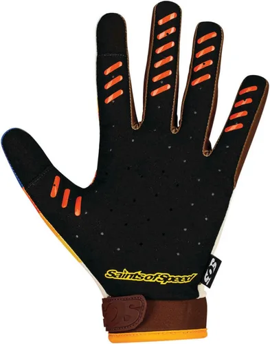 Vista 2 de Saints of Speed Guantes de los años 70 para motocicleta, bicicleta de montaña, motocross, ciclismo, ciclismo y BMX