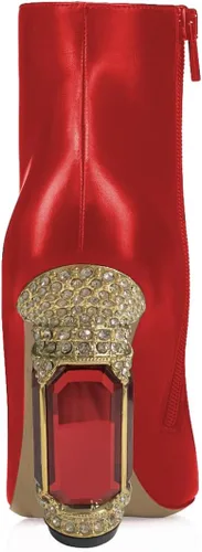 Vista 86 de FSJ Botas de tacón alto con punta puntiaguda para mujer, con tacón alto, con cremallera lateral brillante, estilo casual, para uso diario, zapatos