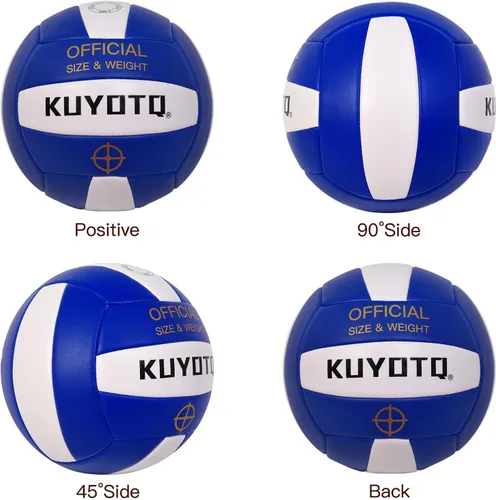 Vista 2 de KUYUTQ Beach Volleyball Official Size 5 for in & Outdoor, Sand Volley Ball with Thickened Soft Leather Cover Outdoor Volleyball, Machine Stitched