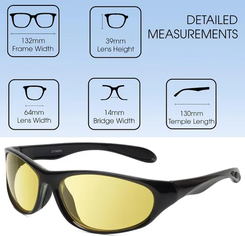 Vista 6 de Calabria 2715 Gafas de conducción de visión nocturna amarillas, antirreflejos, para hombres y mujeres, polarizadas o no polarizadas, gafas de sol
