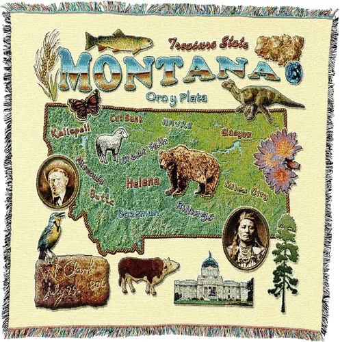 Vista 17 de Pure Country Weavers State of Alabama - Manta cuadrada para regalo, manta de tapiz tejida de algodón, fabricada en los Estados Unidos