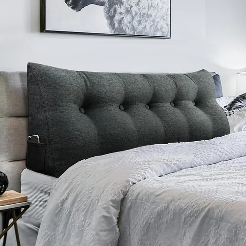 Vista 10 de Almohada de Cabecero de Cuña Tamaño Twin Almohada Grande de Bolster para Cama Almohada Triangular de Lectura Almohada de Apoyo para Sentarse