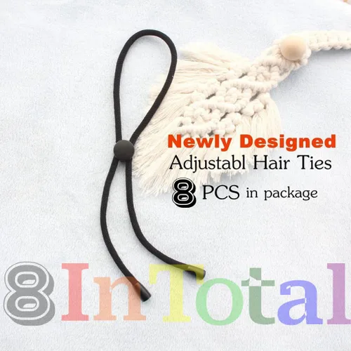 Vista 4 de 6 lazos de cola de caballo afro, ligas ajustables para moños de cabello grueso y rizado, cintas largas acolchadas para trenzas de mujer, cabello