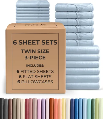 Vista 290 de Pack of 2, Twin Size 3 Piece Sheet Set - Breathable & Cooling - White