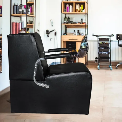 Vista 8 de Chromium PureSana - Silla secadora de pelo con plataforma de vinilo, color negro