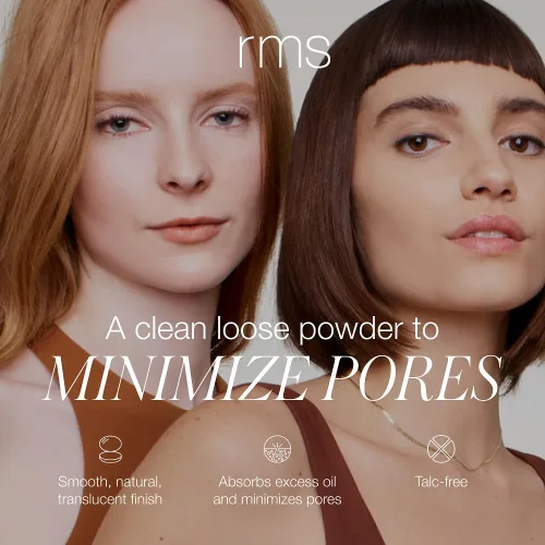 Vista 3 de RMS Beauty UnPowder - Polvo fijador translúcido sin talco - Polvo suelto matificante ultraligero para control de aceite y desenfoque de poros - 0.32
