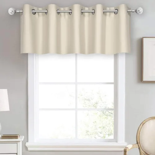 Vista 54 de DECOVSUN Cenefa de cortina opaca amarilla brillante para ventanas de cocina, cenefa opaca con ojales para dormitorio, cenefa corta y recta para sala