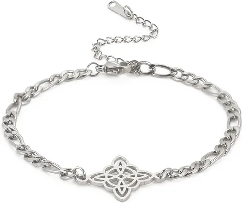 Vista 26 de Pulsera de nudo de bruja, nudo celta, símbolo de Wicca pagana, nudo mágico, pulsera de joyería de brujería, pulsera de acero inoxidable ajustable