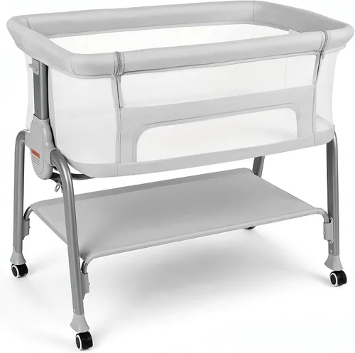 Vista 9 de Cowiewie Moisés de noche, moisés transpirable y colchón, ligero y portátil para dormir de noche (negro) 0-5 Months Baby Infant Up to 33 lb