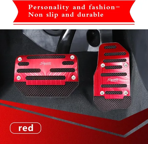 Vista 6 de Tesnaao Juego de 2 almohadillas antideslizantes para pedal de automóvil, fundas para pedal de acelerador, protectores de pedal de freno