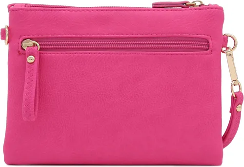 Vista 4 de Bolso de hombro cruzado con múltiples bolsillos y cremallera y correa de muñeca pequeña