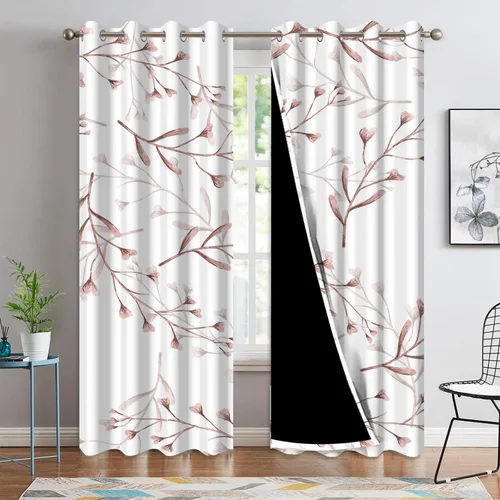 Vista 22 de Cortinas opacas 52 x 84 pulgadas, 2 paneles con aislamiento térmico y oscurecimiento, cortinas de ojal para ventanas para dormitorio y sala de estar