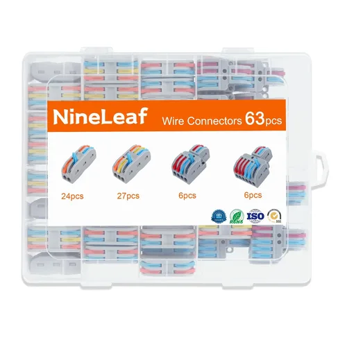 Vista 33 de Nineleaf Conectores de cable de palanca, conectores compactos de empalme de alambre en línea, terminales eléctricos modulares reutilizables 1 en 1