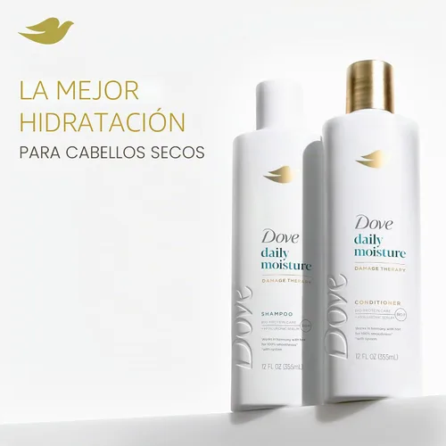 Vista 4 de Dove Daily Moisture Champú para hidratación diaria, 12 oz, 4