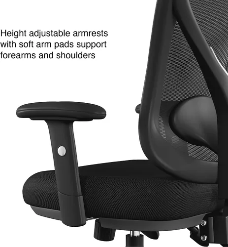 Vista 3 de STAPLES Silla de trabajo ergonómica, malla, negro, paquete de 2
