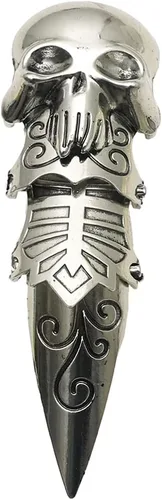 Vista 2 de Holibanna Anillo doble para hombre con articulación de nudillos, anillo doble punk rock águila garra Armadura anillo de actividad, anillos