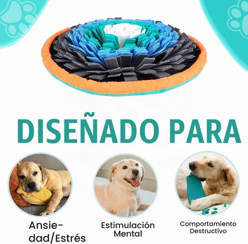 Vista 3 de Alfombrilla de olfateo para perros de 20 pulgadas, juguetes interactivos de rompecabezas para perros para enriquecimiento, tapete grande de 20
