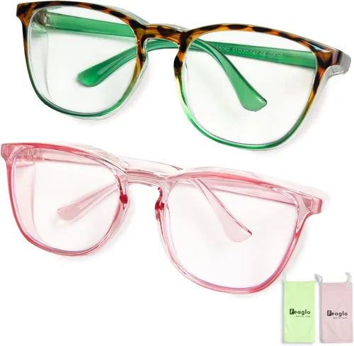 Vista 15 de Feaglo Lentes de seguridad, antivaho para mujeres y hombres, bloqueo de luz azul, elegantes gafas de protección para los ojos, escudo lateral
