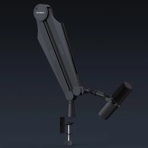 Vista 2 de IXTECH Brazo de micrófono con brazo para micrófono Blue Yeti Shure Sm7b Hyperx QuadCast Rode At2020 y soporte de micrófono Fifine
