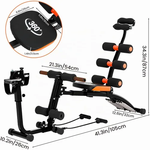 Vista 8 de YOXIER Máquina AB para entrenamiento de estómago, máquina multifuncional ajustable para entrenamiento corporal total, equipo de ejercicio abdominal