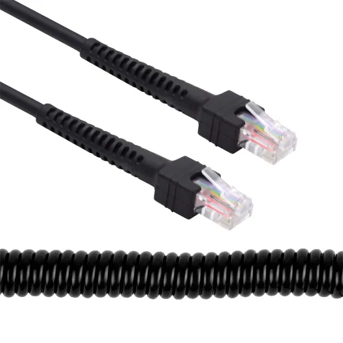 Vista 10 de RJ45 Cat6 8P8C UTP macho a macho Estiramiento en espiral Cable LAN Ethernet Red Patch Cord 78.7 in