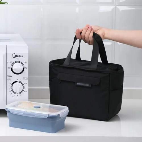 Vista 4 de Bolsa de almuerzo para adultos, bolsa térmica con aislamiento, bolsas de almuerzo reutilizables para mujeres/hombres para oficina, trabajo, picnic