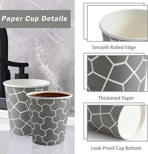 Vista 3 de Paquete de 600 unidades de tazas de papel de 4 oz, tazas de café desechables sin fugas de 4 oz, tazas de papel seguras para alimentos para espresso