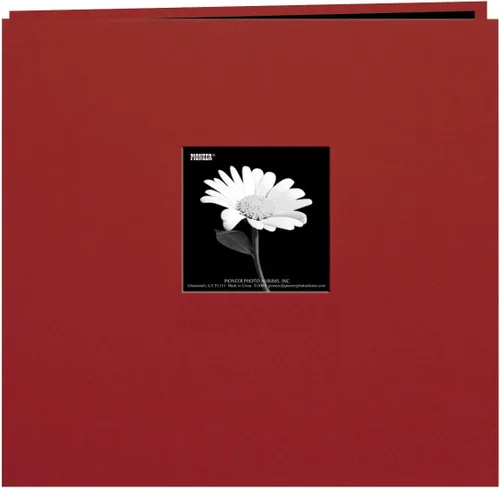 Vista 23 de Pioneer Libro de Memoria con Marco de Tela Frontal Postbound de 5 por 7 Pulgadas, Rojo Manzana