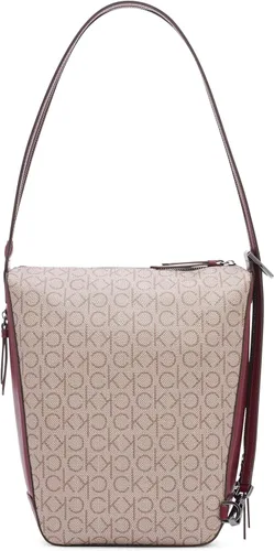 Vista 2 de Calvin Klein Mochila convertible Moss y bolso de hombro Hobo, AlmendraGris TopoRojo Profundo