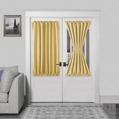 Vista 126 de DWCN Cortinas para Puertas Francesas – Cortinas opacas térmicas con bolsillo para barra para puertas con ventana de cristal, puertas de cocina