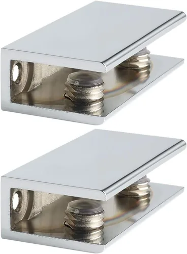 Vista 11 de Alise Soporte de ducha ajustable para estante de vidrio, soporte de abrazadera rectangular resistente para estantes de vidrio de 0.394-0.472 in