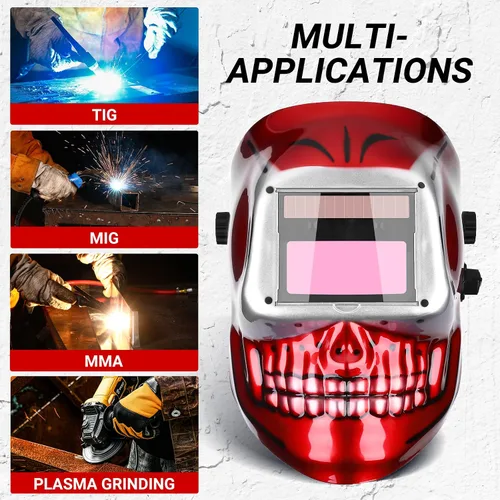 Vista 9 de Welding Helmet Auto Darkening: DEKORPO True Color Solar Powered Auto Darkening Welding Welder Mask Hood Helmets