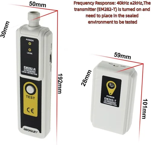 Vista 5 de allsun Detector ultrasónico de fugas de vacío para HVAC y automoción, buscador de transmisor de presión, monitor de fugas de gas de aire de 40 KHz