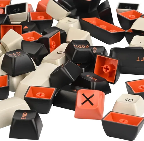Vista 6 de Owpkeenthy Teclas de carbono retro perfil SA de 150 teclas personalizadas de ABS Doubleshot Juego de teclas con barra espaciadora dividida