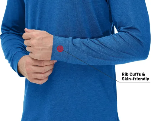 Vista 5 de MAGCOMSEN Polo de manga larga para hombre, con cuello de 3 botones, de secado rápido, rendimiento y golf, polo