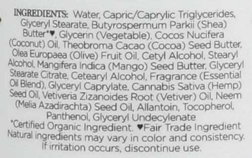Vista 3 de Loción corporal, cáñamo indio y vetiver haitiano - 13oz