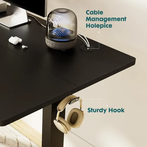 Vista 7 de Smug Escritorio de pie de altura ajustable de 40 pulgadas, mesa de computadora eléctrica para sentarse, de pie, mesa de computadora ergonómica
