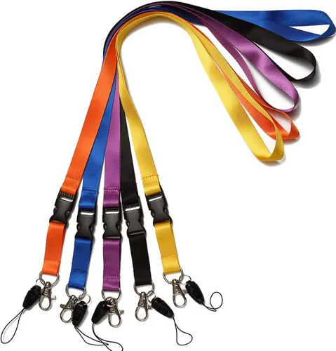 Vista 10 de Paquete de 5 cordones de identificación, portadocumentos, cordón ajustable para cuello, doble gancho